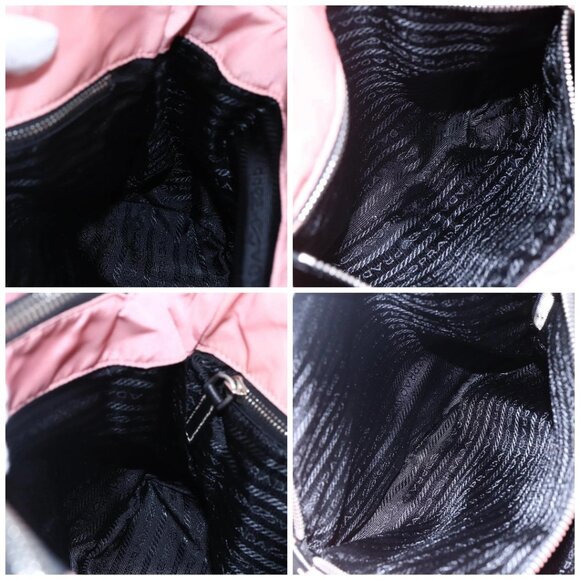 PRADA Quilted Chain Tote Bag Nylon Pink Silver - Picture 13 of 15